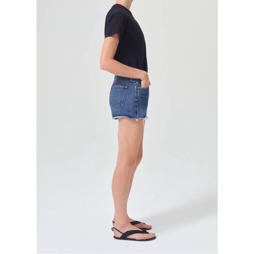 AGOLDE parker vintage cut off shorts caution dark wash denim jorts size 28 - Picture 5 of 16